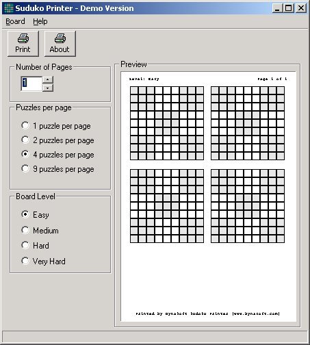 Sudoku Printer Screenshot